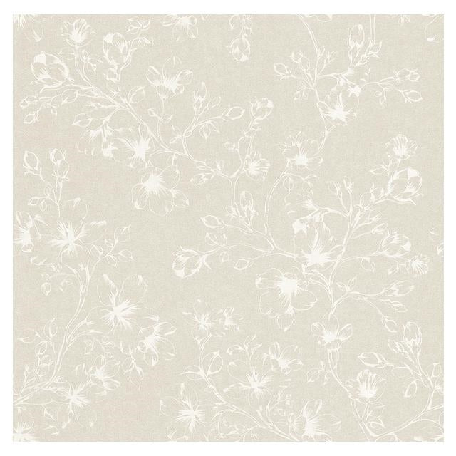 Shop WW-268965 Cosy White Beige Leaves by Washington Wallpaper