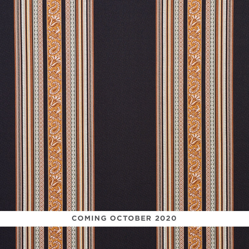 Purchase sample of 78600 Markova Stripe, Black by Schumacher Fabric
