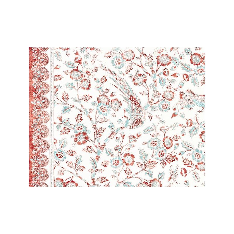 Sample SC 000216625 Anissa Print, Coral Spice by Scalamandre   Fabric