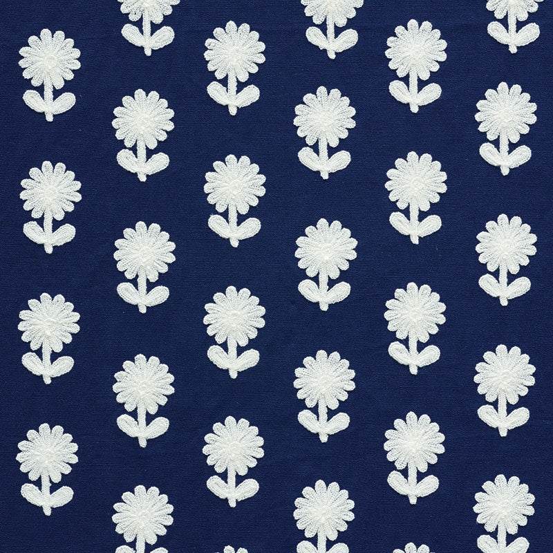 Purchase sample of 73483 Paley Embroidery, Blue by Schumacher Fabric