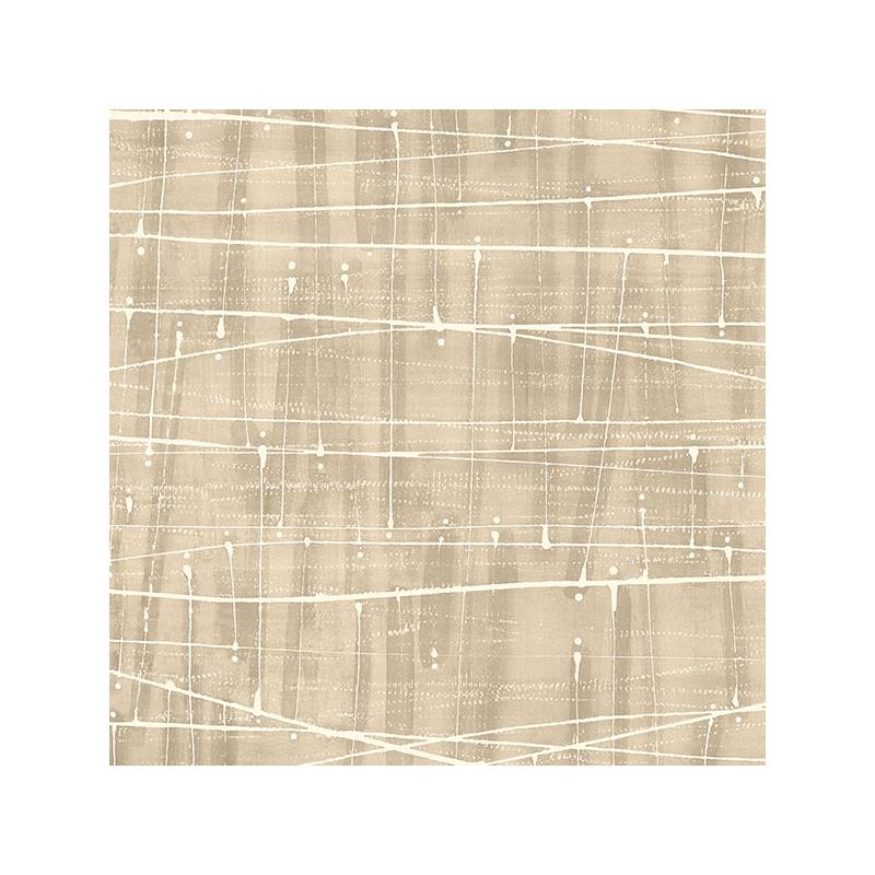 Sample FW36855 Fresh Watercolors, Neutral Meander Wallpaper Cream Browns by Norwall