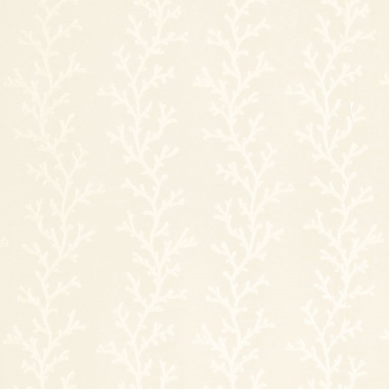 Purchase sample of 66330 Coral Madras, Polar White / Ecru by Schumacher Fabric