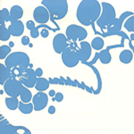 Order 3010-30AWP Hawthorne  French Blue on Almost White by Quadrille Wallpaper