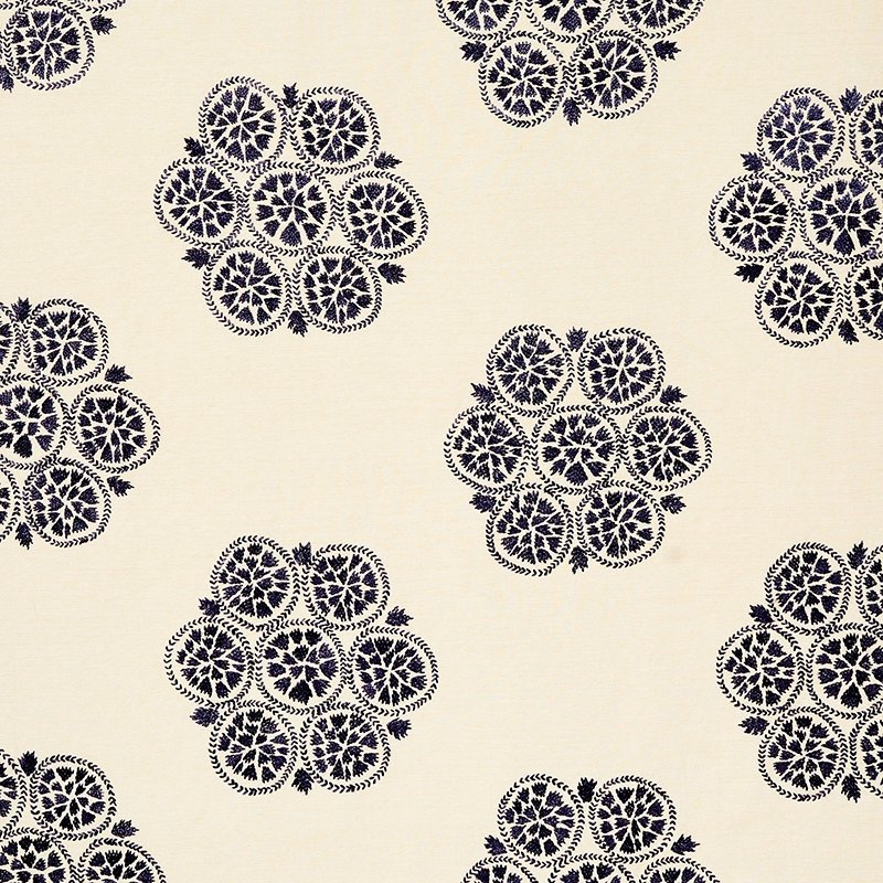 Purchase sample of 77492 Isla Hand Embroidery, Slate by Schumacher Fabric