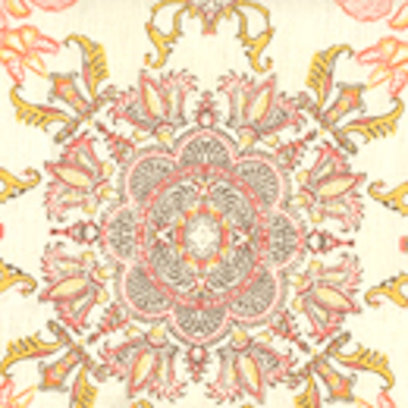 View HC1980W-02AWP Isfahan Multi Melon Gold Brown On Almost White by Quadrille Wallpaper