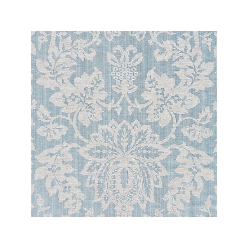 Sample 27136-003 Metalline Damask, Bluestone - Scalamandre Fabric (SC 000327136)