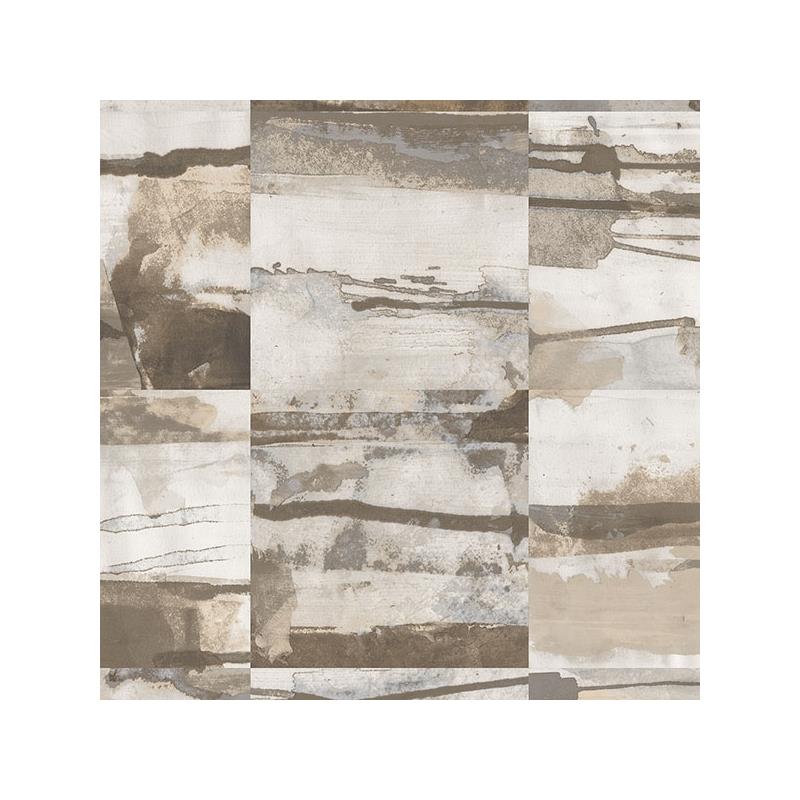 Sample FW36814 Fresh Watercolors, Brown Aquarelle Tile Wallpaper in Beige Greys by Norwall