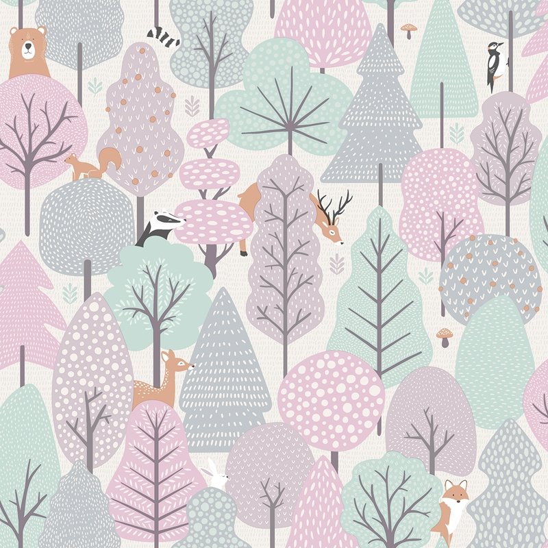 4060-51603 Fable Quillen Pink Forest Wallpaper by Chesapeake,4060-51603 Fable Quillen Pink Forest Wallpaper by Chesapeake2