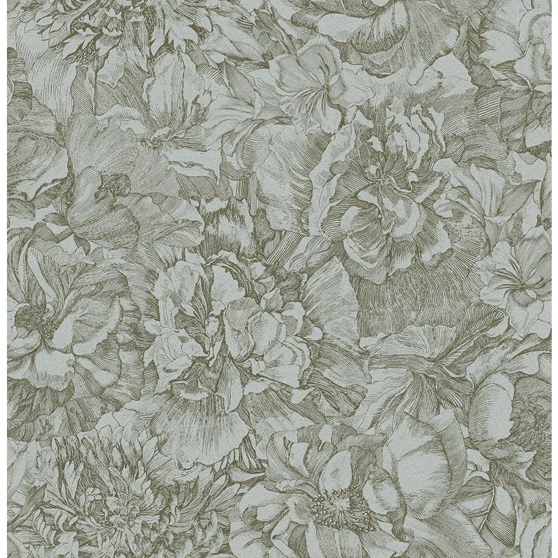 Sample 307342 Museum, Auguste Sage Floral Wallpaper by Eijffinger