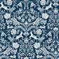 Sample 3124-13883 Thoreau, Forest Dance Navy Damask Wallpaper by Chesapeake