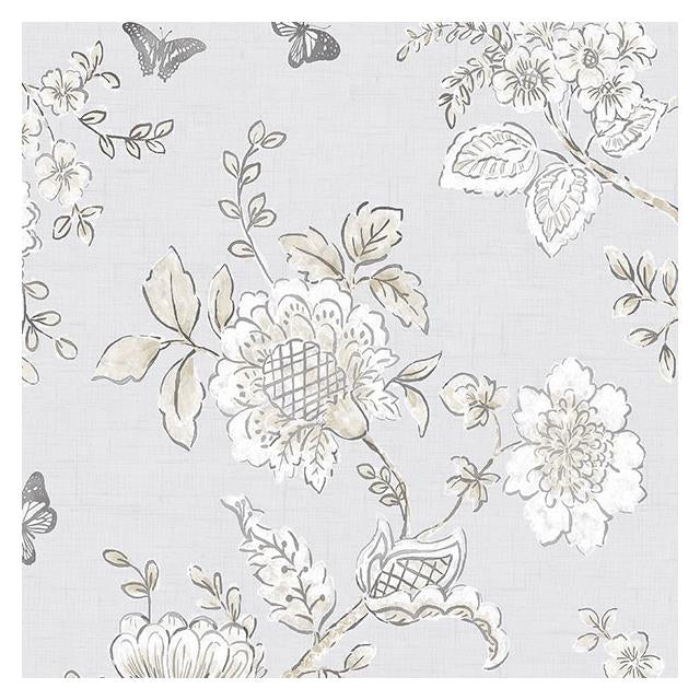 Save FH37538 Farmhouse Living Butterfly Toile  by Norwall Wallpaper