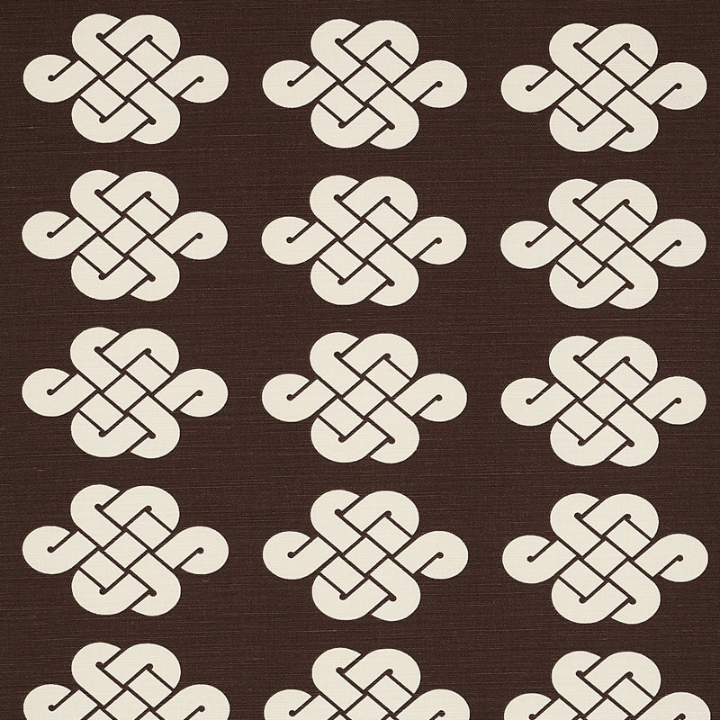Purchase sample of 180032 Penelope Knot, Brown by Schumacher Fabric