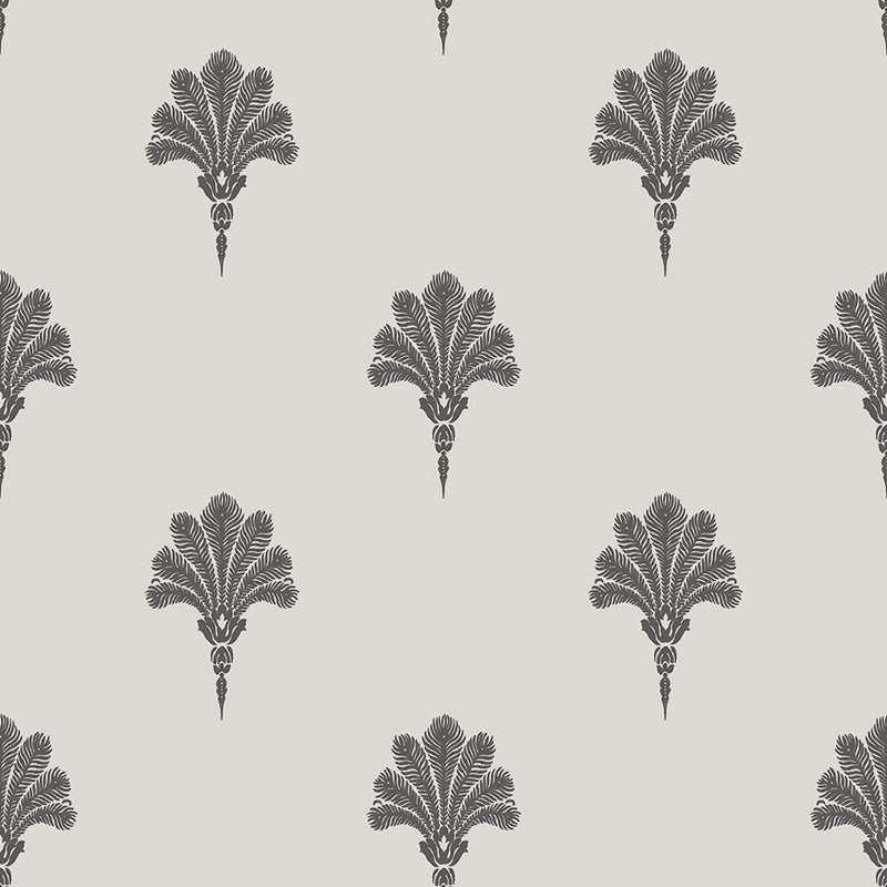 Sample MB31600 Beach House Summer Fan, Black Sands Feathers by Seabrook Wallpaper