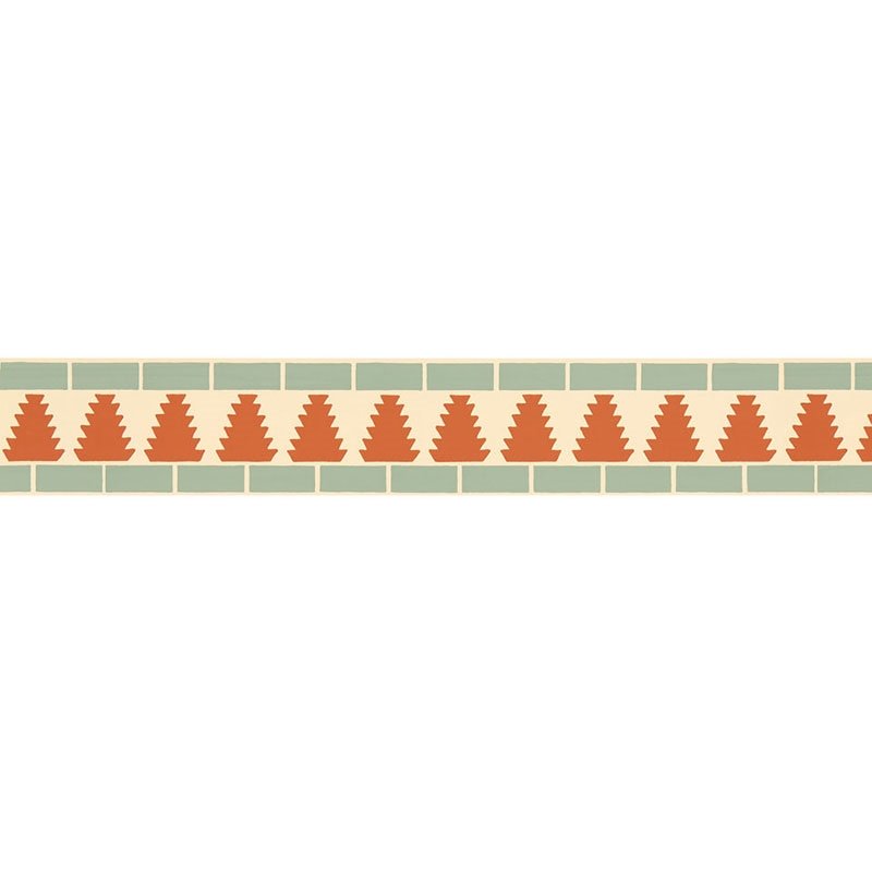 View 5006032 Cadiz Mosaic Border Persimmon Schumacher Wallpaper