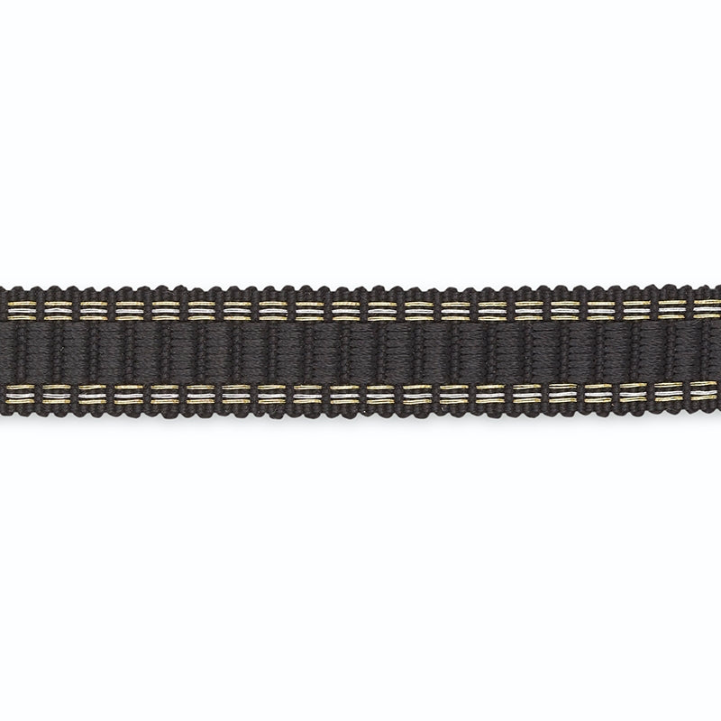 B130-12 | Devon Braid, Onyx/Metallic - Schumacher Fabric