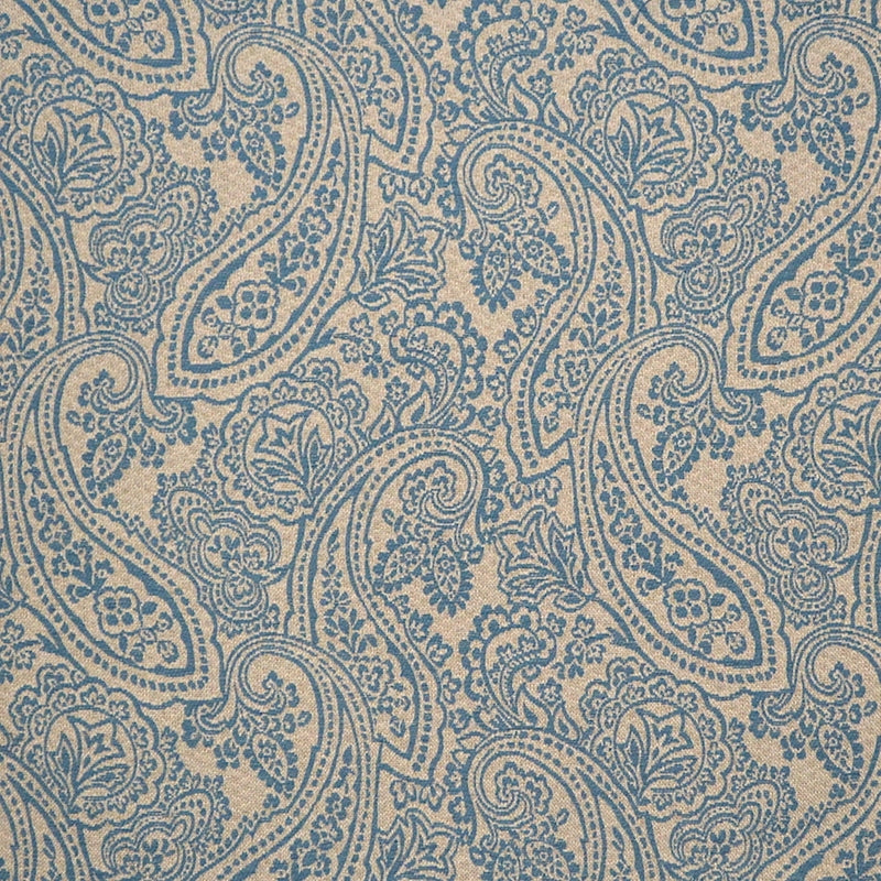 Sample 8318 Ponsell Blue, Blue Paisley Multipurpose Magnolia Fabric