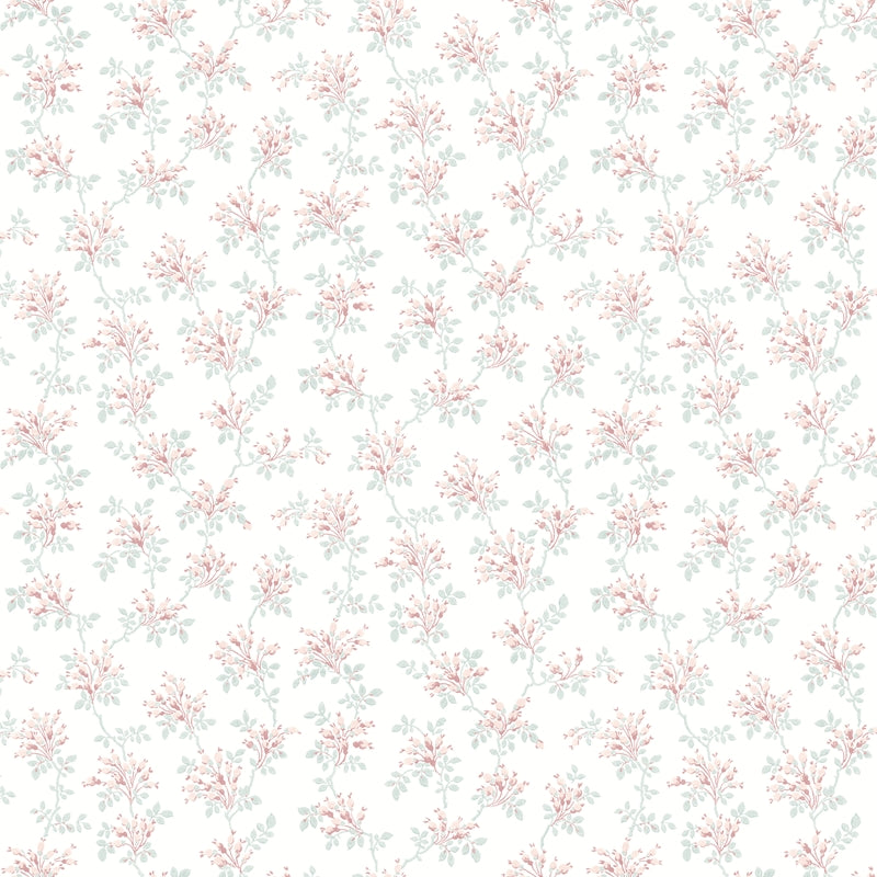 Sample 4072-70037 Delphine, Sofiane Blush Botanical Trail Wallpaper by Chesapeake