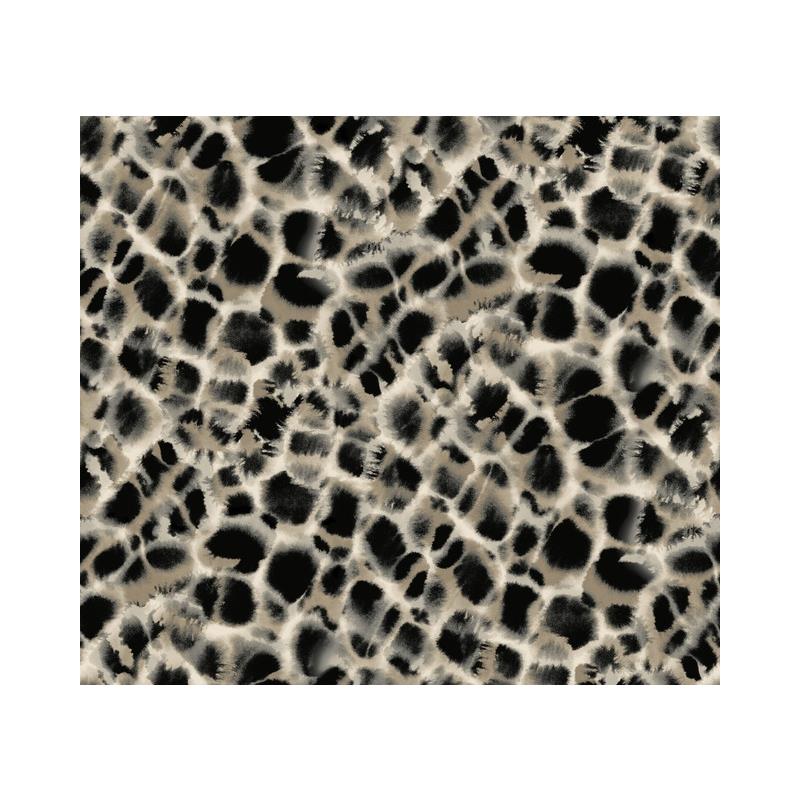 Sample HO2162 Ronald Redding Traveler Leopard Rosettes Black Ronald Redding Wallpaper