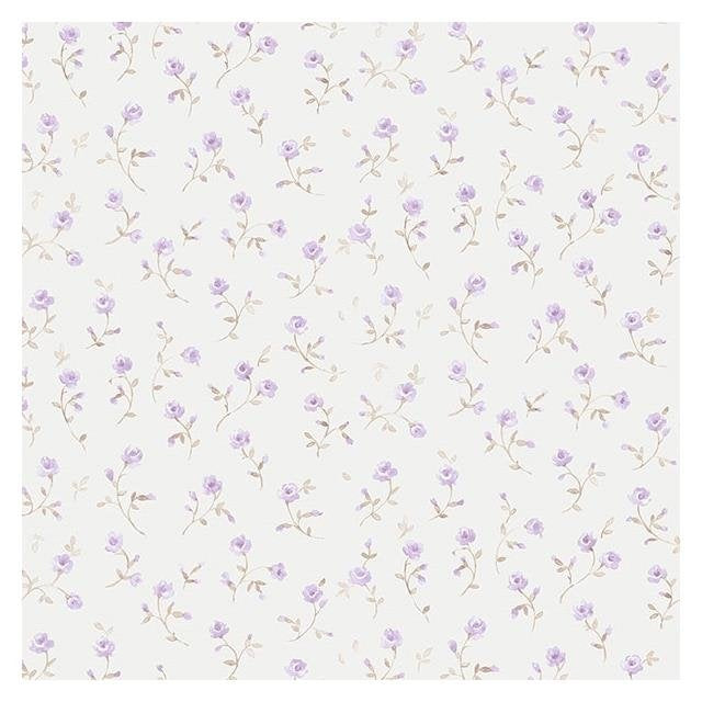 Shop PR33855 Floral Prints 2 Purple Small Floral Wallpaper by Norwall Wallpaper