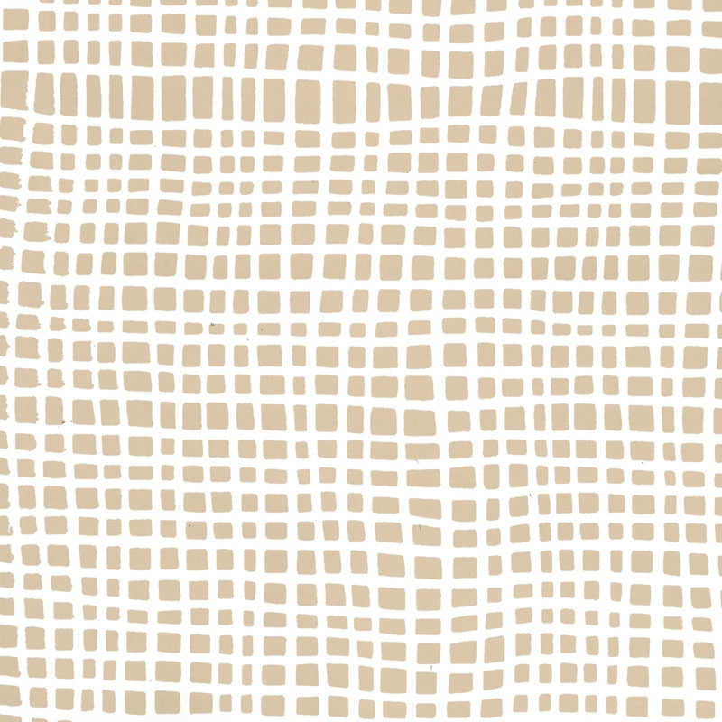 Sample AP403-03 Criss Cross, Taupe on Almost White by Quadrille Wallpaper