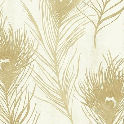 Shop CR22505 Jersey Metallic Gold Feathers by Carl Robinson 10-Island Wallpaper