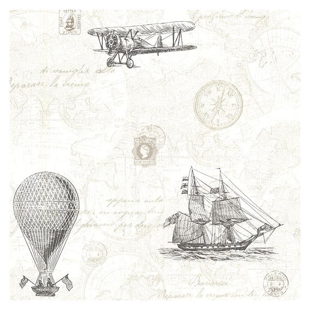 Purchase sample of 2604-21244 Oxford, Explorer Fog Antique Map by Beacon House Wallpaper