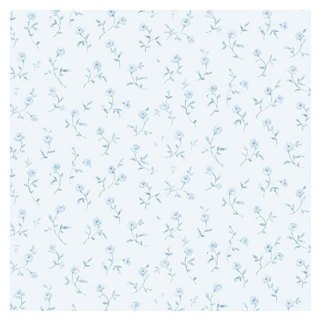 Acquire PR33856 Floral Prints 2 Blue Small Floral Wallpaper by Norwall Wallpaper