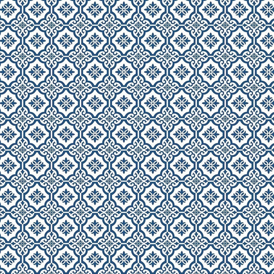 Buy MB31702 Beach House Coastal Tile Coastal Blue Geometric Tile by Seabrook Wallpaper
