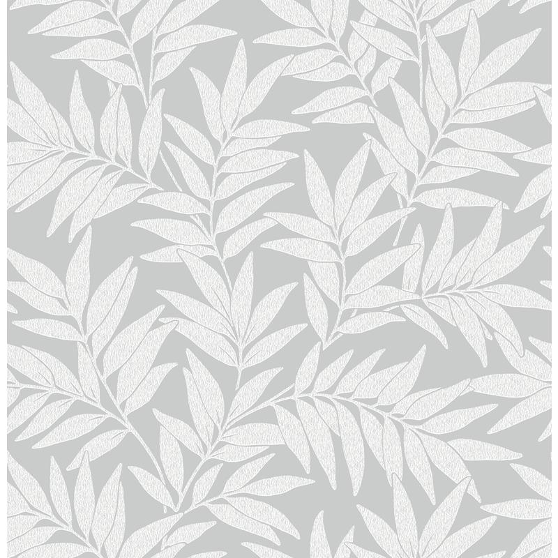 Sample 2970-26124 Revival, Morris Light Grey Leaf Wallpaper by A-Street Prints Wallpaper