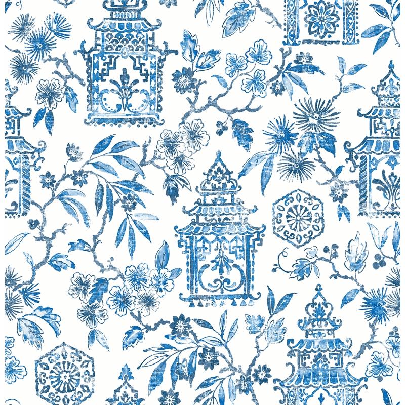Looking for 4081-26310 Happy Helaine Blue Pagoda Blue A-Street Prints Wallpaper