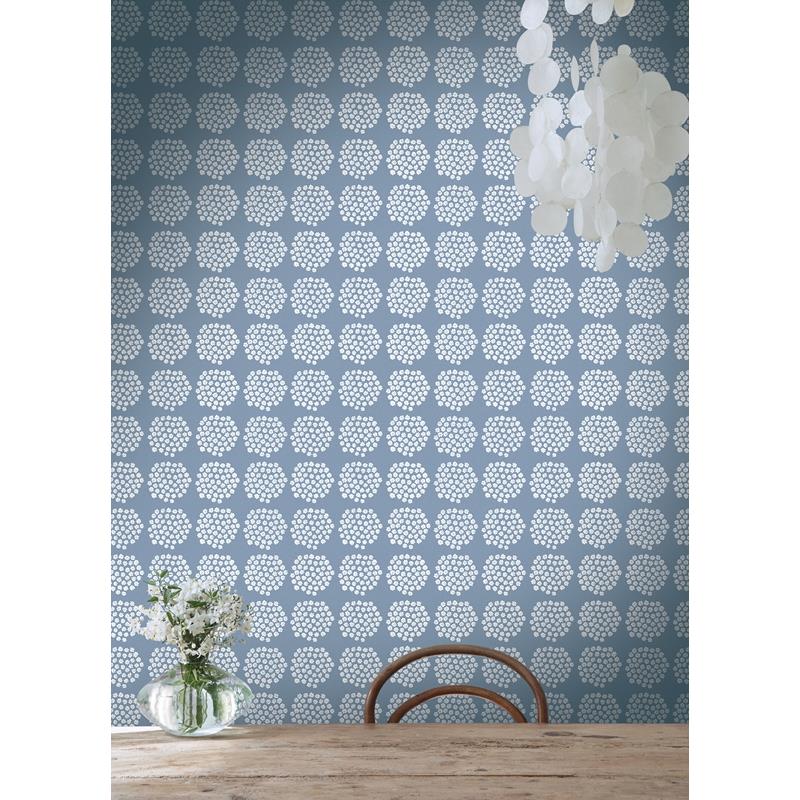 MKS4499 Marimekko Blue Puketti Peel &amp; Stick Wallpaper by NuWallpaper5