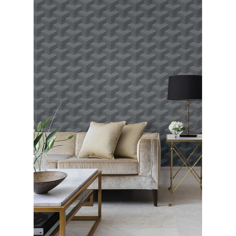 2829 82064 Fibers Y Knot Slate Geometric Texture A Street Prints