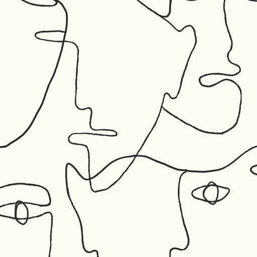 Looking PSW1053RL Line Art Geometrics Black Peel and Stick Wallpaper