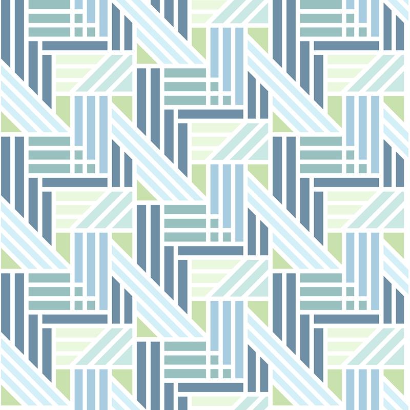 VBS4023 Vera Bradley Teal Geo Medallion Peel &amp; Stick Wallpaper by NuWallpaper