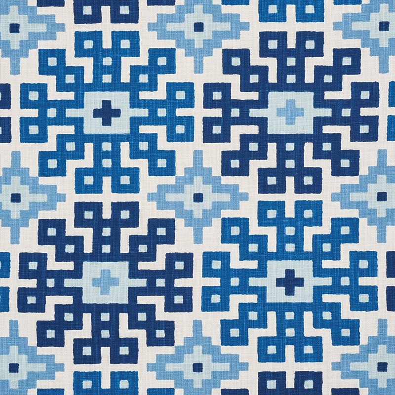 Purchase sample of 177451 Palmetto Print, Ocean by Schumacher Fabric