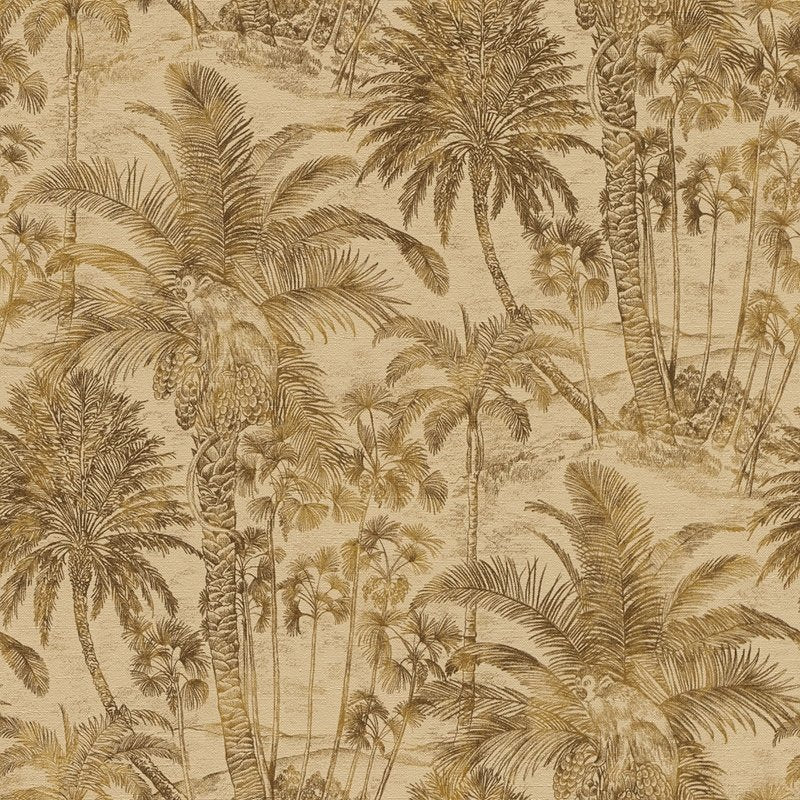 Buy 4035-832532 Windsong Yubi Brown Palm Trees Wallpaper Brown by Advantage