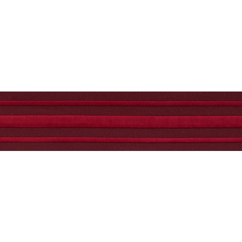 70781 | Military Stripe  Tape, Red On Burgundy - Schumacher Fabric