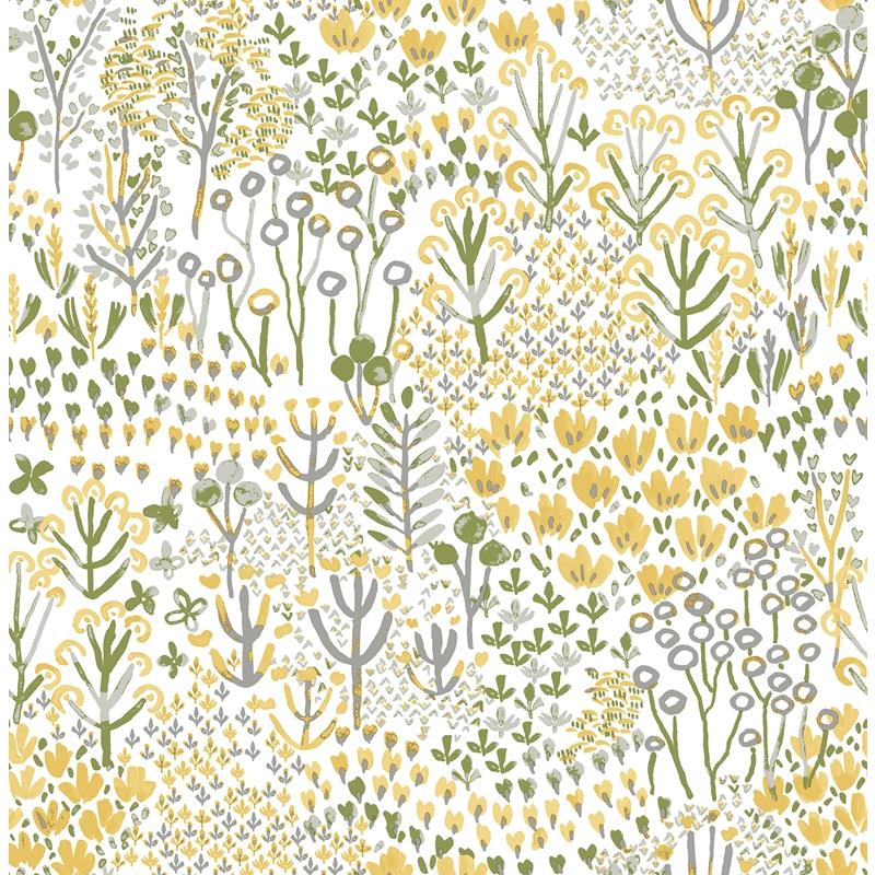 Sample 4081-26348 Happy, Chilton Yellow Wildflowers by A-Street Prints Wallpaper