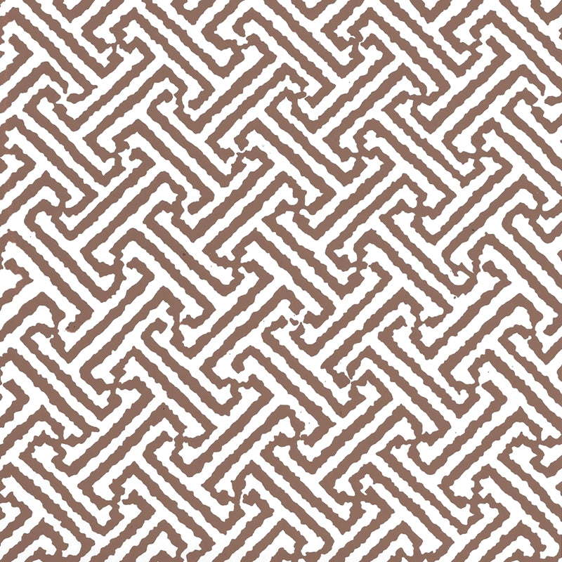 Order 3080-15WP Java Java Brown on White by Quadrille Wallpaper