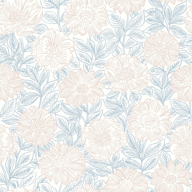 View 4072-70046 Delphine Faustin Blush Floral Wallpaper Blush by Chesapeake Wallpaper