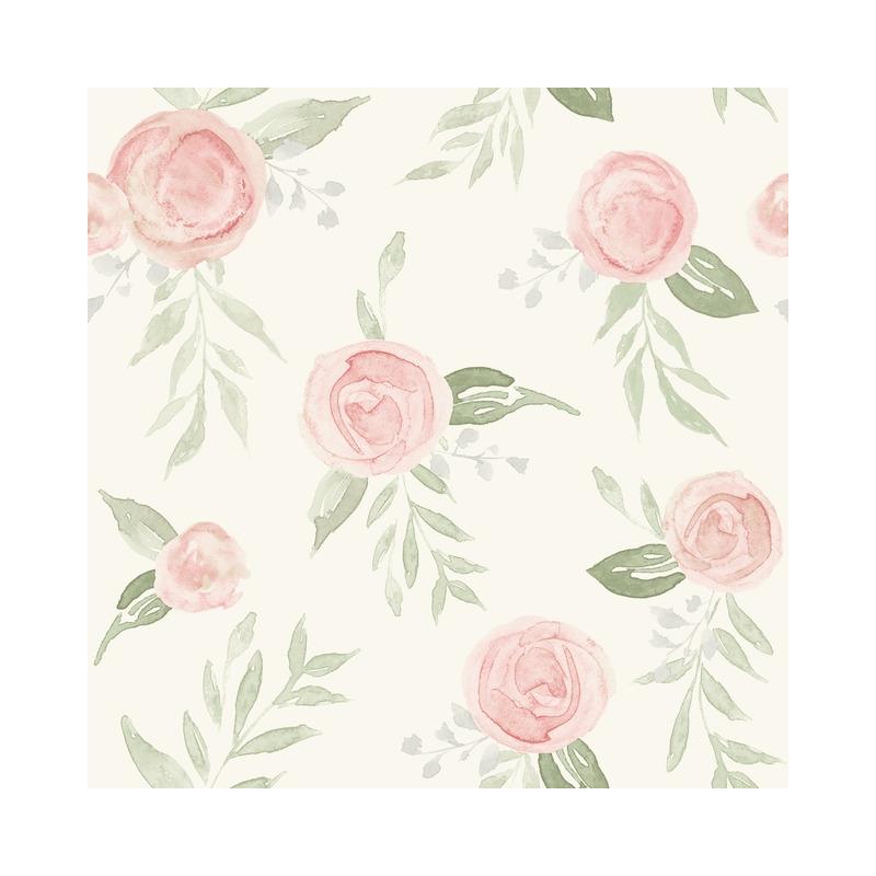 Sample PSW1013RL Magnolia Home Vol. II, Floral Pink Peel and Stick Wallpaper