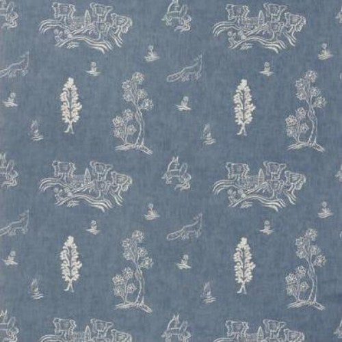 Select AM100318.5.0 Friendly Folk Blue Animal/Insect Kravet Couture Fabric