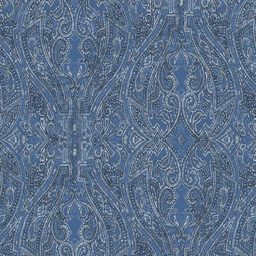 Save HO2132 Ronald Redding Traveler Ascot Damask Blue Ronald Redding Wallpaper