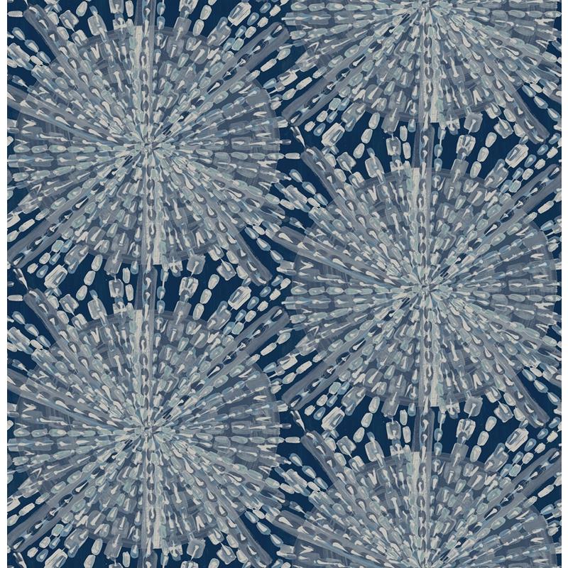 LLS4116 Lisa Love Navy Sunburst Peel &amp; Stick Wallpaper by NuWallpaper