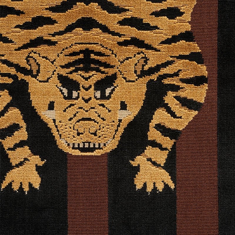 Shop 77232 Jokhang Tiger Velvet Brown Black Schumacher Fabric