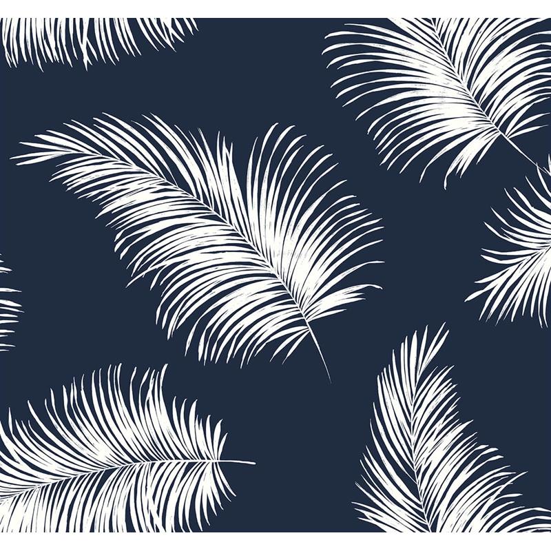 Save LN20322 Luxe Haven Tossed Palm Navy Blue by Lillian August Wallpaper