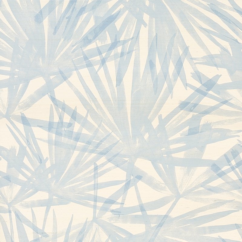 Search 5012040 Sunlit Palm Sisal Chambray Schumacher Wallcovering Wallpaper