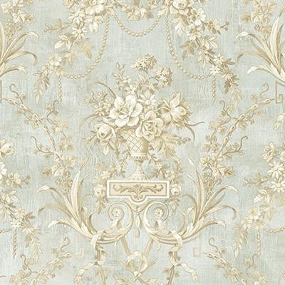 View CT40307 The Avenues Greens Scrolls-leaf by Seabrook Wallpaper