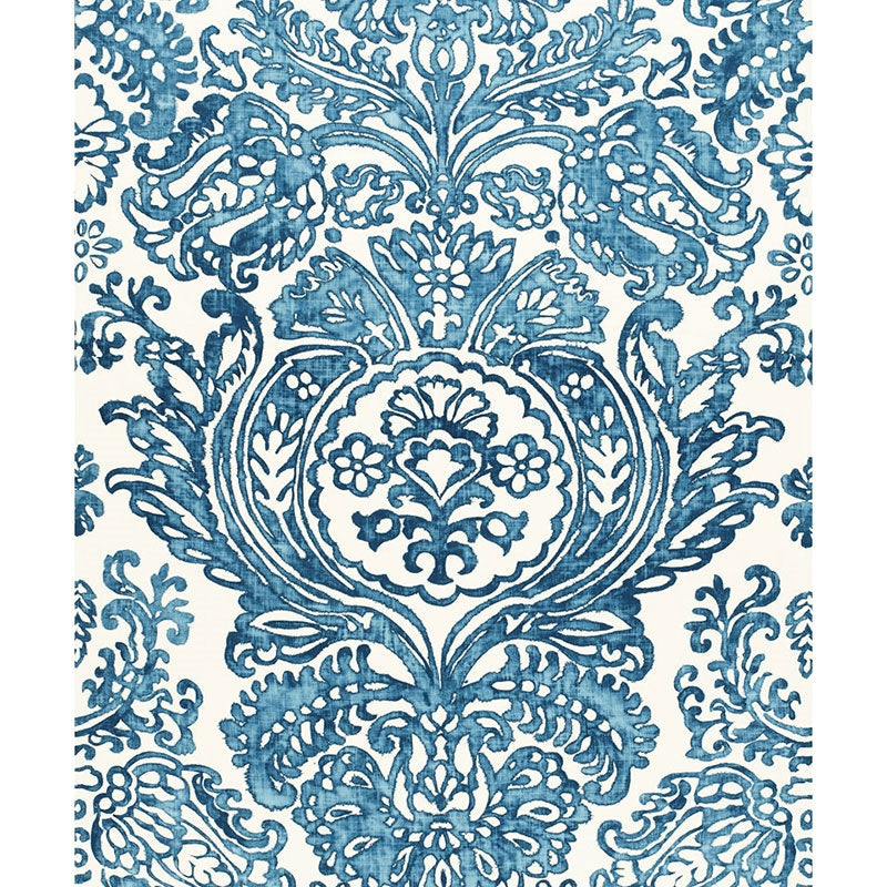 Purchase sample of 175090 Tremezzo Damask, Caspian by Schumacher Fabric