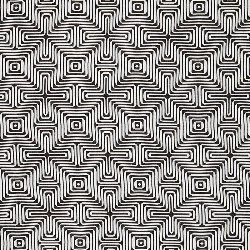 Purchase sample of 65322 Amazing Maze, Kohl by Schumacher Fabric